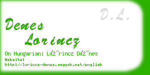 denes lorincz business card